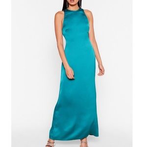 Nasty Gal maxi satin dress NWT